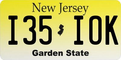 NJ license plate I35IOK
