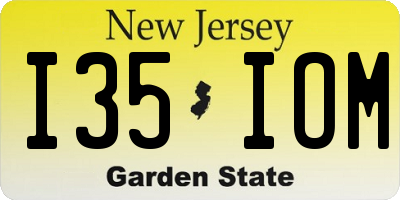 NJ license plate I35IOM