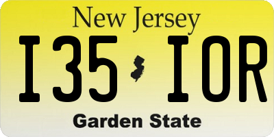 NJ license plate I35IOR
