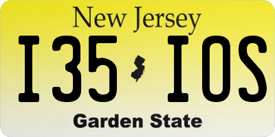 NJ license plate I35IOS