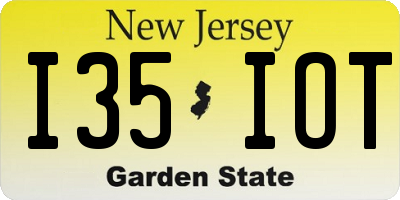 NJ license plate I35IOT