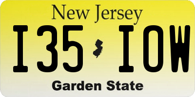NJ license plate I35IOW