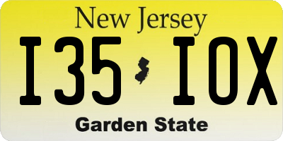 NJ license plate I35IOX