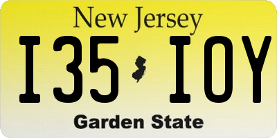 NJ license plate I35IOY