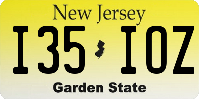 NJ license plate I35IOZ