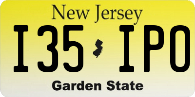 NJ license plate I35IPO