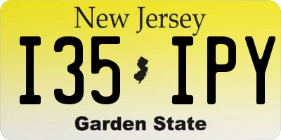 NJ license plate I35IPY