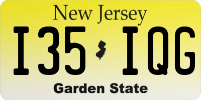 NJ license plate I35IQG