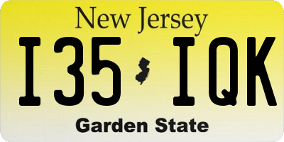 NJ license plate I35IQK