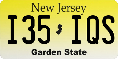 NJ license plate I35IQS
