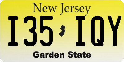 NJ license plate I35IQY