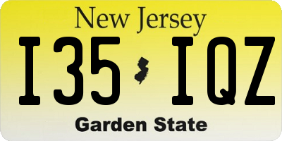 NJ license plate I35IQZ