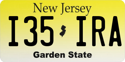 NJ license plate I35IRA