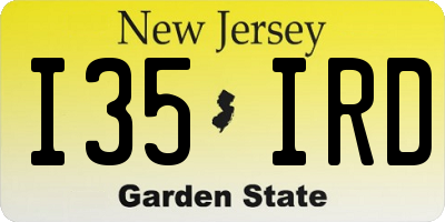 NJ license plate I35IRD