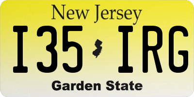 NJ license plate I35IRG