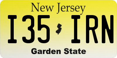 NJ license plate I35IRN