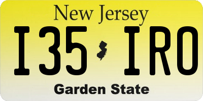 NJ license plate I35IRO