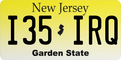 NJ license plate I35IRQ