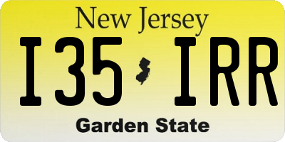 NJ license plate I35IRR
