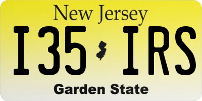 NJ license plate I35IRS