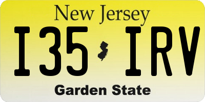 NJ license plate I35IRV