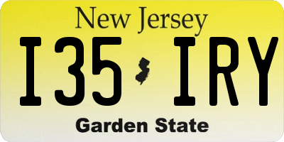 NJ license plate I35IRY
