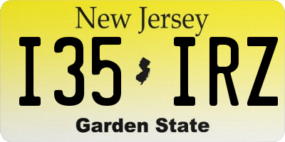 NJ license plate I35IRZ
