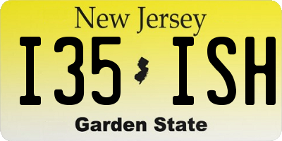 NJ license plate I35ISH