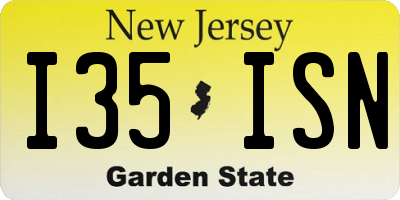 NJ license plate I35ISN