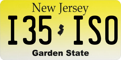 NJ license plate I35ISO