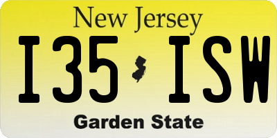NJ license plate I35ISW