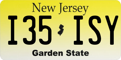 NJ license plate I35ISY