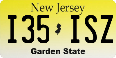 NJ license plate I35ISZ