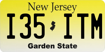 NJ license plate I35ITM