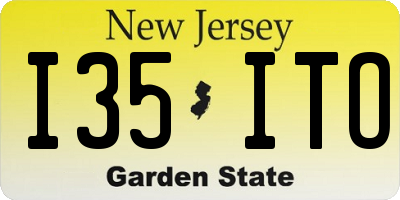 NJ license plate I35ITO