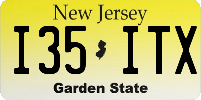 NJ license plate I35ITX
