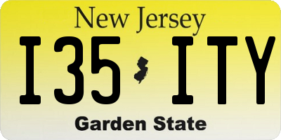 NJ license plate I35ITY