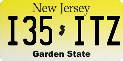 NJ license plate I35ITZ