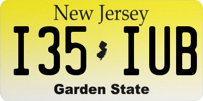 NJ license plate I35IUB
