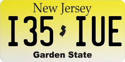 NJ license plate I35IUE