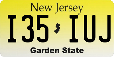 NJ license plate I35IUJ