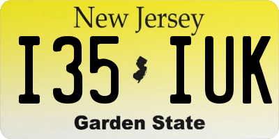 NJ license plate I35IUK