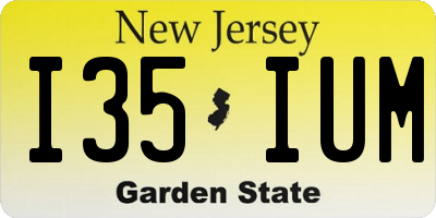 NJ license plate I35IUM