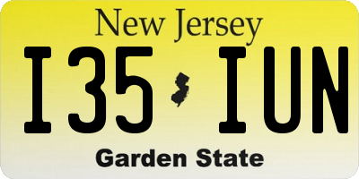 NJ license plate I35IUN
