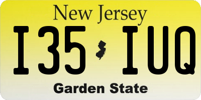 NJ license plate I35IUQ