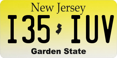 NJ license plate I35IUV