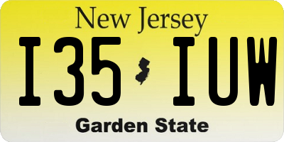 NJ license plate I35IUW