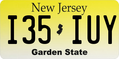 NJ license plate I35IUY
