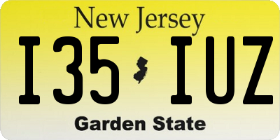 NJ license plate I35IUZ