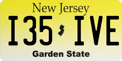 NJ license plate I35IVE